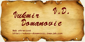 Vukmir Domanović vizit kartica